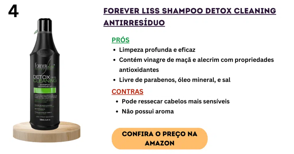 Forever liss shampoo detox cleaning antirresíduo
