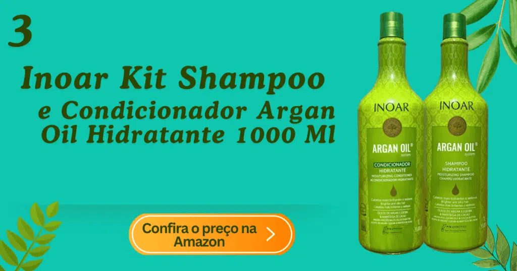 Inoar kit shampoo e condicionador argan oil hidratante 1000 ml