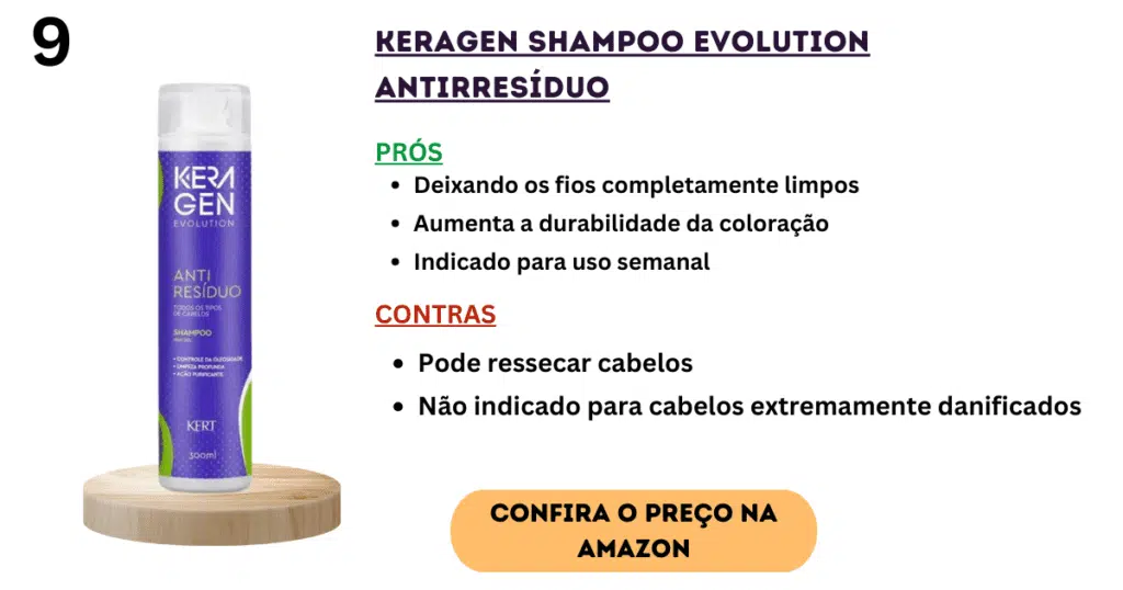 Keragen shampoo evolution antirresíduo