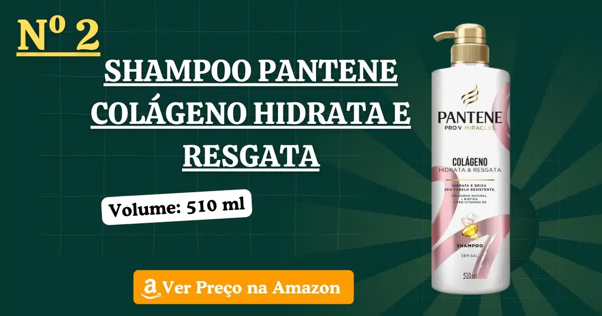Shampoo pantene colágeno hidrata e resgata