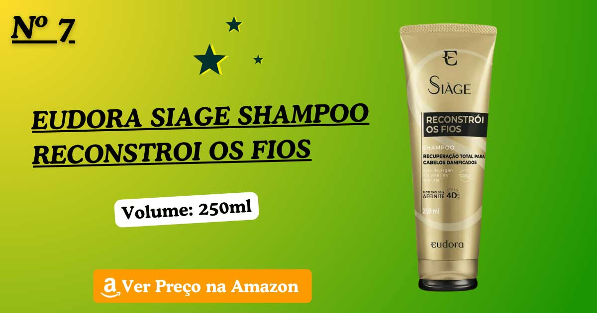 Shampoo siàge reconstrói os fios