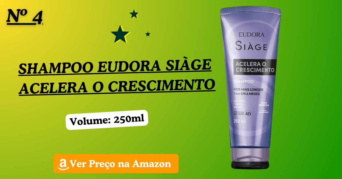 Shampoo eudora siàge acelera o crescimento